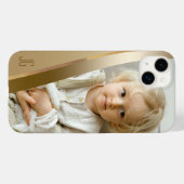 モダンお洒落金ゴールドバンド写真(モノグラム付き) Case-Mate iPhoneケース (裏面 (横))