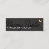 モダンお洒落黒グレー金ゴールドシンプルブランド スキニー名刺 (正面)