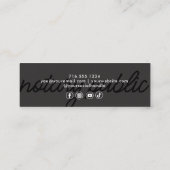 モダンお洒落黒グレー金ゴールドシンプルブランド スキニー名刺 (裏面)