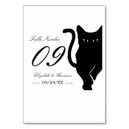 モダンお洒落黒猫結婚の テーブルナンバー