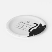 モダンお洒落黒猫結婚の ペーパープレート (アングル)