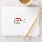 モダンお洒落Christmas Santa Script Name ラベル (インサイチュ)