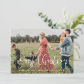 モダンお洒落Merry Christmas Family写真 シーズンカード (スタンド正面)