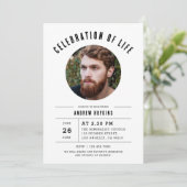 モダンお祝いの生涯の葬儀の写真 招待状 (スタンド正面)