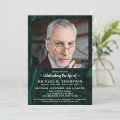モダンお祝いの生涯の葬儀カスタム写真 招待状 (スタンド正面)