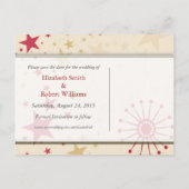 モダンお祝いスター日付はがきを保存 案内ポストカード (裏面)