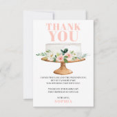 モダンお誕生日ケーキ最初の誕生日サンキューカード 招待状 (正面)