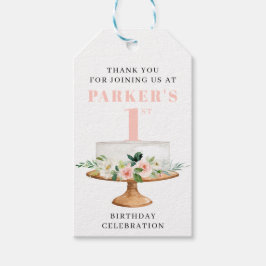 モダンお誕生日ケーキ第1の誕生日メッセージカード ギフトタグ