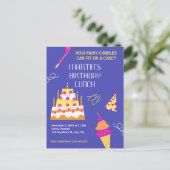 モダンお誕生日ケーキ インビテーションポストカード (スタンド正面)