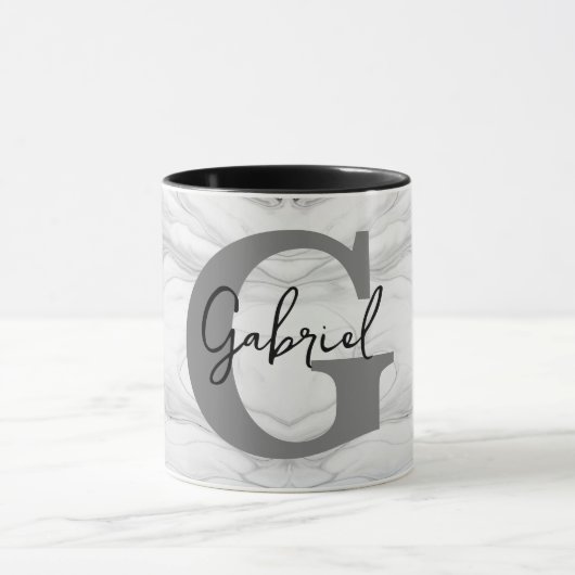 モダンかつクラシカルな大理石モノグラムのG文字 マグカップ (中央)
