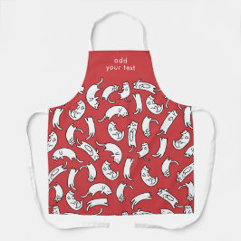 モダンかわいいおもしろいの可愛い猫柄 エプロン