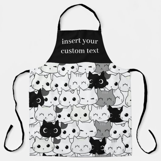 モダンかわいいおもしろ猫柄エプロン エプロン (正面)