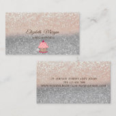 モダンかわいいカップケーキグリッターグラデーション 名刺 (正面/裏面)