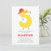 モダンかわいいキッズ5th誕生日招待状 招待状 (スタンド正面)