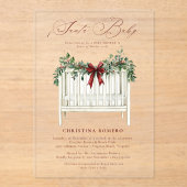 モダンかわいいサエレガントータベビーベビーシャワー アクリル招待状 (正面)