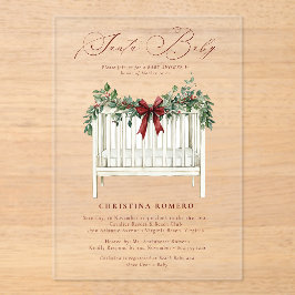 モダンかわいいサエレガントータベビーベビーシャワー アクリル招待状