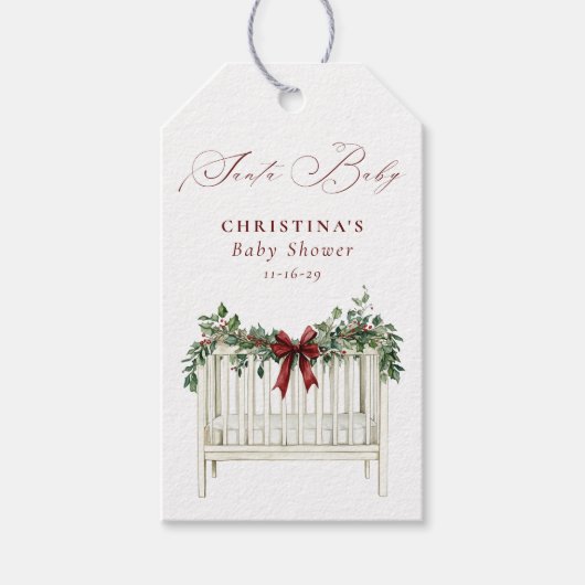 モダンかわいいサエレガントータベビーベビーシャワー ギフトタグ (正面)