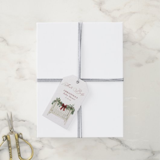 モダンかわいいサエレガントータベビーベビーシャワー ギフトタグ (より糸付き)