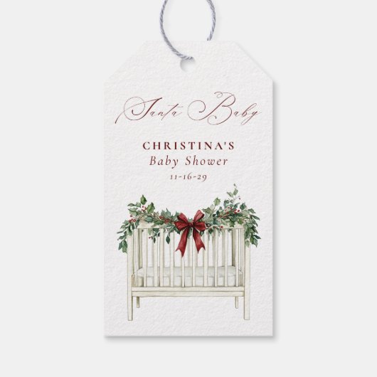 モダンかわいいサエレガントータベビーベビーシャワー ギフトタグ (裏面)