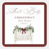 モダンかわいいサエレガントータベビーベビーシャワー スクエアシール (正面)