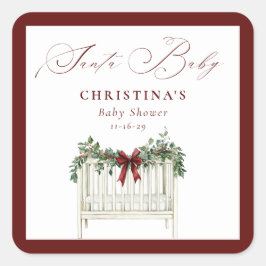 モダンかわいいサエレガントータベビーベビーシャワー スクエアシール