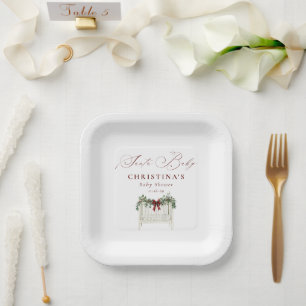 モダンかわいいサエレガントータベビーベビーシャワー ペーパープレート