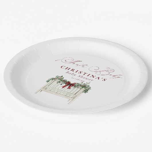 モダンかわいいサエレガントータベビーベビーシャワー ペーパープレート (アングル)