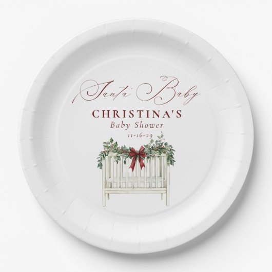 モダンかわいいサエレガントータベビーベビーシャワー ペーパープレート (正面)