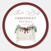 モダンかわいいサエレガントータベビーベビーシャワー ラウンドシール (正面)