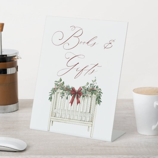 モダンかわいいサエレガントータベビーベビーシャワー 台座サイン (インサイチュ)