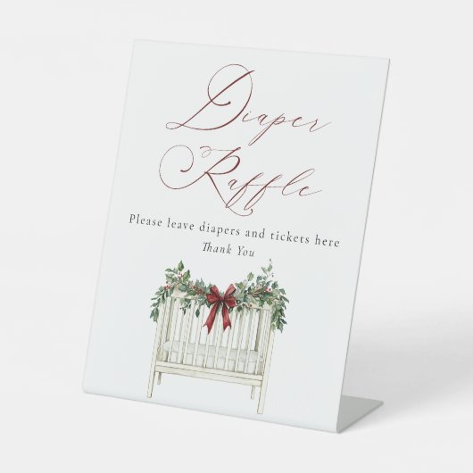 モダンかわいいサエレガントータベビーベビーシャワー 台座サイン (正面)