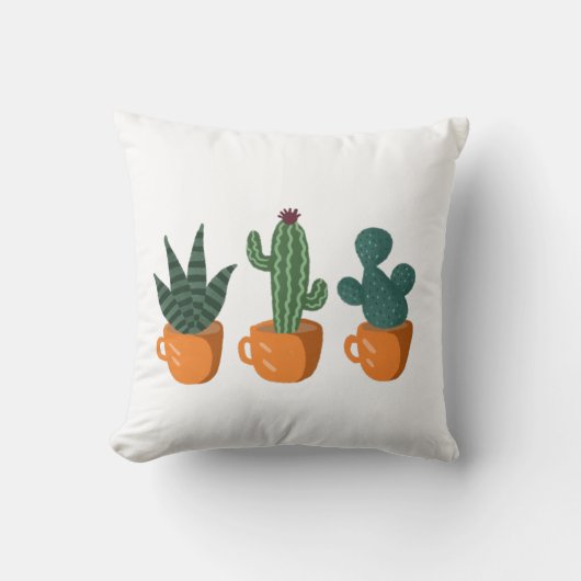 モダンかわいいサボテンパーソナライズされた クッション (正面)