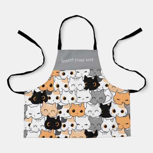 モダンかわいい可愛い猫柄エプロン エプロン (正面)