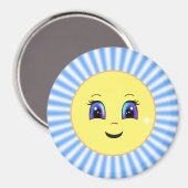 モダンかわいい太陽の顔 マグネット (正面/裏面)