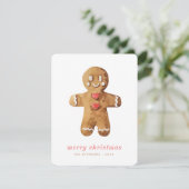 モダンかわいい水彩ジンジャーブレッドマン シーズンカード (スタンド正面)