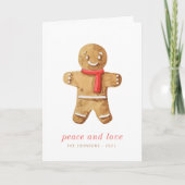 モダンかわいい水彩ジンジャーブレッドマン シーズンカード (正面)