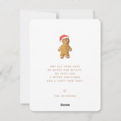 モダンかわいい水彩ジンジャーブレッドマン シーズンカード (裏面)