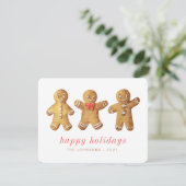 モダンかわいい水彩ジンジャーブレッドマン シーズンカード (スタンド正面)