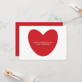 モダンかわいい赤いハートカスタム文字バレンタインデー カード (正面/裏面インサイチュ)