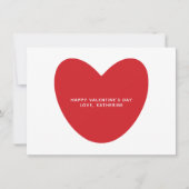 モダンかわいい赤いハートカスタム文字バレンタインデー カード (正面)