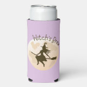 モダンかわいい魔女の醸造タイポグラフィハロウィーン スリム缶クーラー (Seltzer正面)