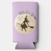 モダンかわいい魔女の醸造タイポグラフィハロウィーン スリム缶クーラー (裏面)