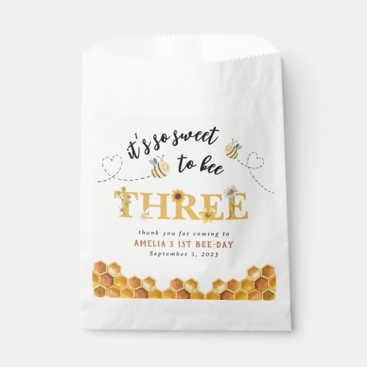 モダンかわいい3歳の誕生日を迎えるのはとても甘い フェイバーバッグ (正面)