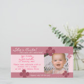 モダンかわいこちゃん誕生日招待状（花あり） (スタンド正面)