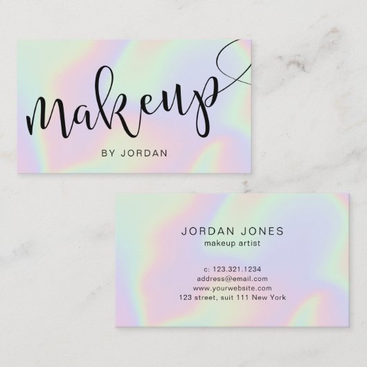 モダンかわいらしエレガントスタイリッシュ合成 名刺 (正面/裏面)