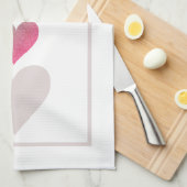 モダンかわいらしハートキュイシンプル キッチンタオル (四つ折り)