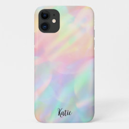 モダンかわいらしフェイクIridescent Name I phone Case iPhone 11 ケース