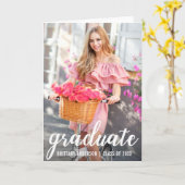 モダンかわいらし卒業写真の折り カード (黄色い花)