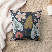 モダンかわいらし葉柄 クッション (ブランケット)