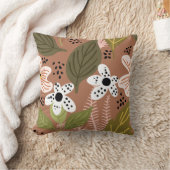 モダンかわいらし葉柄 クッション (ブランケット)